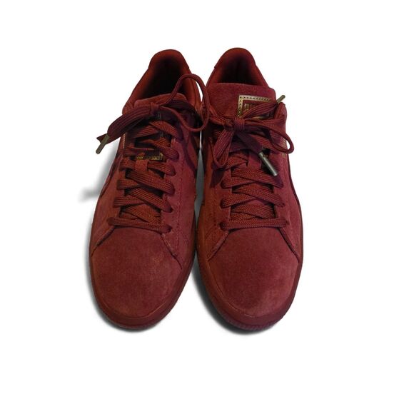 PUMA Suede Kids Lace-Up Sneakers Burgundy Red Youth Size 5 Casual Shoes - Picture 7 of 10